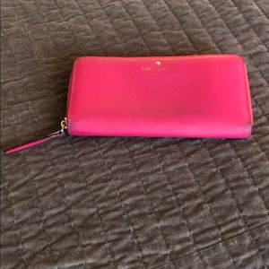 Kate Spade wallet/clutch.  Hot pink, cream inside.
